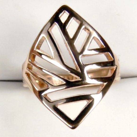 STYLISH 18K rose Gold over Sterling SILVER Ring - Picture 3 of 6